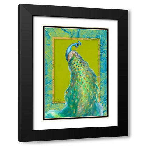 Peacock Daze II Black Modern Wood Framed Art Print with Double Matting by Hakimipour, Tiffany