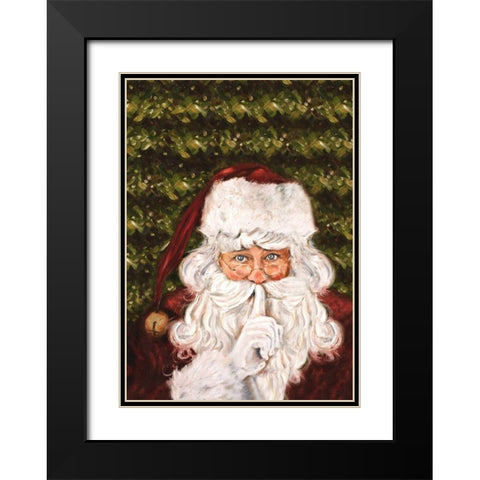 Secret Santa Black Modern Wood Framed Art Print with Double Matting by Pinto, Patricia