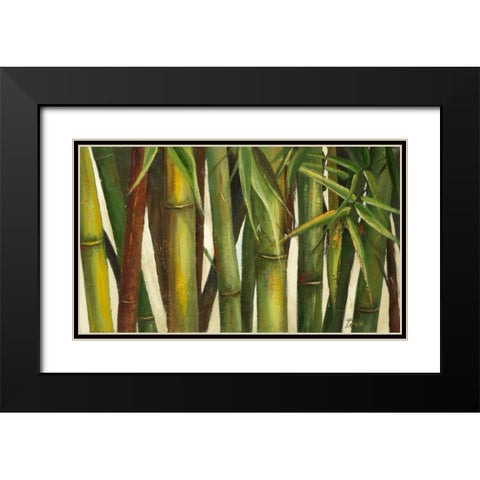Bamboo on Beige I Black Modern Wood Framed Art Print with Double Matting by Pinto, Patricia