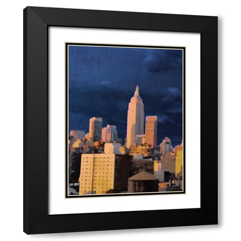 The City I Black Modern Wood Framed Art Print with Double Matting by Biscardi, Nicholas