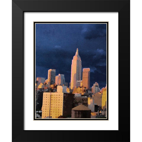 The City I Black Modern Wood Framed Art Print with Double Matting by Biscardi, Nicholas