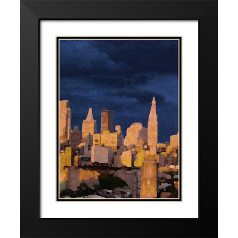 The City II Black Modern Wood Framed Art Print with Double Matting by Biscardi, Nicholas