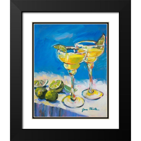 Slice of Lime I Black Modern Wood Framed Art Print with Double Matting by Slivka, Jane