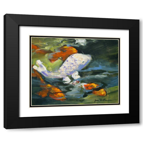 Koi Black Modern Wood Framed Art Print with Double Matting by Slivka, Jane
