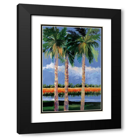 Palm Coast Black Modern Wood Framed Art Print with Double Matting by Slivka, Jane