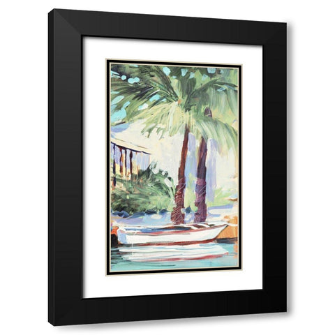 Docked By The Palms Black Modern Wood Framed Art Print with Double Matting by Slivka, Jane