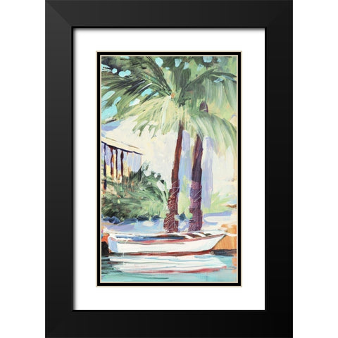 Docked By The Palms Black Modern Wood Framed Art Print with Double Matting by Slivka, Jane