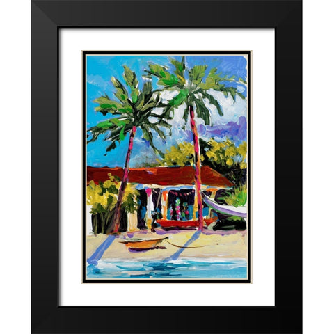 Caribbean Shore Black Modern Wood Framed Art Print with Double Matting by Slivka, Jane