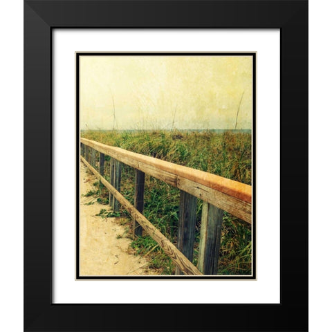 Beach Rails II Black Modern Wood Framed Art Print with Double Matting by Saghini, Lisa Hill