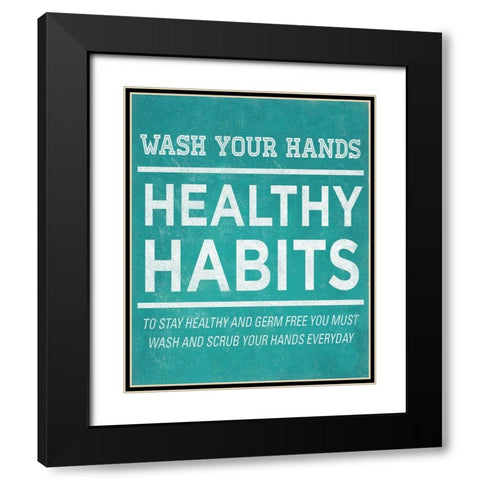 Healthy Habits I Black Modern Wood Framed Art Print with Double Matting by SD Graphics Studio
