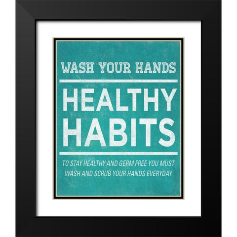 Healthy Habits I Black Modern Wood Framed Art Print with Double Matting by SD Graphics Studio