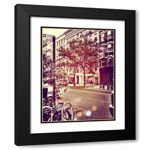 Downtown Black Modern Wood Framed Art Print with Double Matting by Acosta