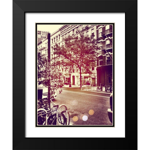 Downtown Black Modern Wood Framed Art Print with Double Matting by Acosta