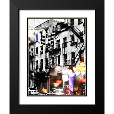 I heart NY Black Modern Wood Framed Art Print with Double Matting by Acosta