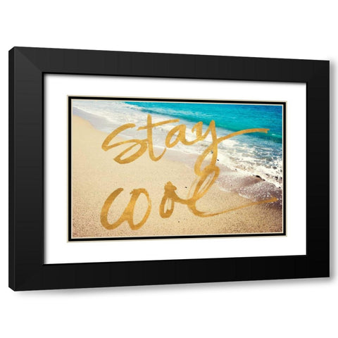Stay Cool Ocean Black Modern Wood Framed Art Print with Double Matting by Acosta