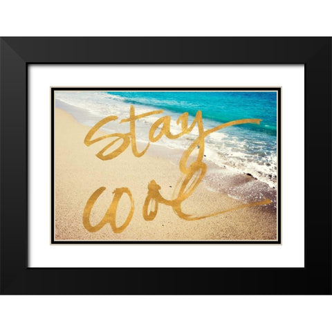 Stay Cool Ocean Black Modern Wood Framed Art Print with Double Matting by Acosta