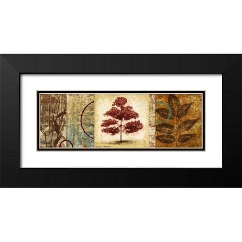 Red Tree Panel II Black Modern Wood Framed Art Print with Double Matting by Marcon, Michael