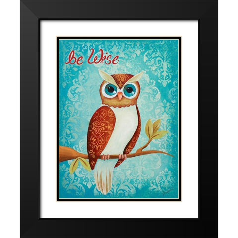 Be Wise Black Modern Wood Framed Art Print with Double Matting by Josefina