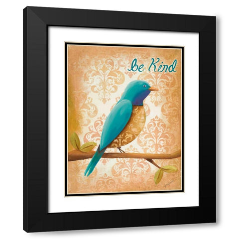 Be Kind Black Modern Wood Framed Art Print with Double Matting by Josefina