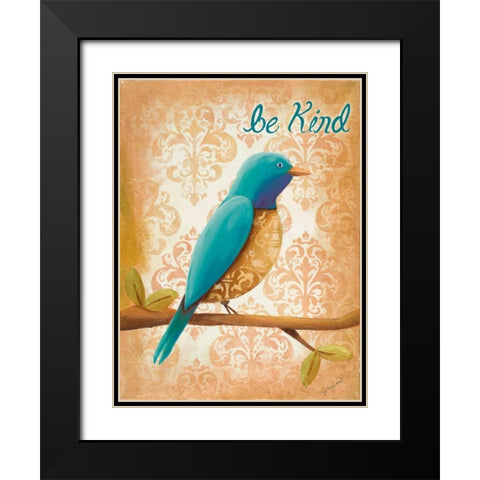 Be Kind Black Modern Wood Framed Art Print with Double Matting by Josefina