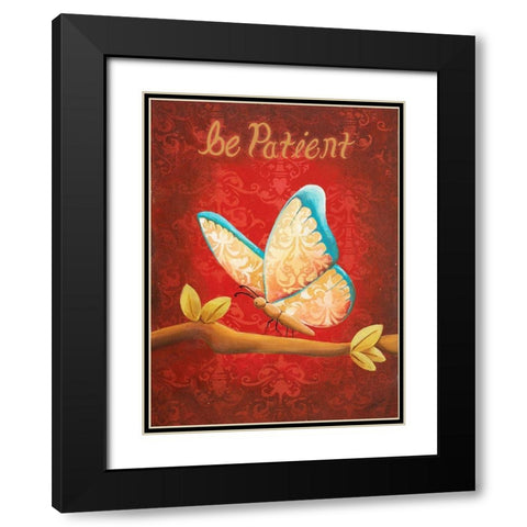 Be Patient Black Modern Wood Framed Art Print with Double Matting by Josefina