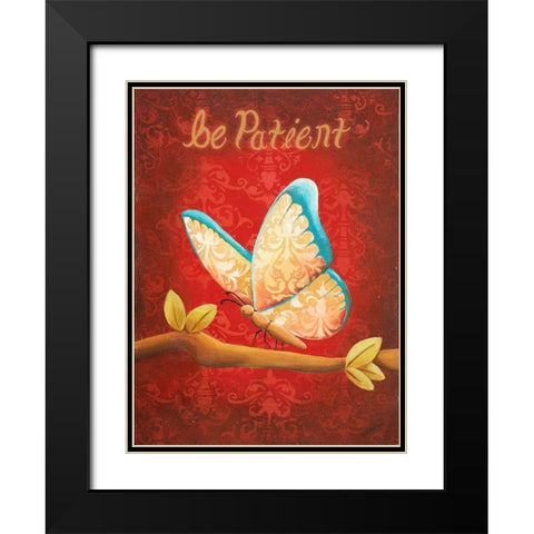 Be Patient Black Modern Wood Framed Art Print with Double Matting by Josefina