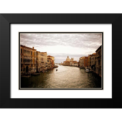 Venetian Canals I Black Modern Wood Framed Art Print with Double Matting by Navas, Emily