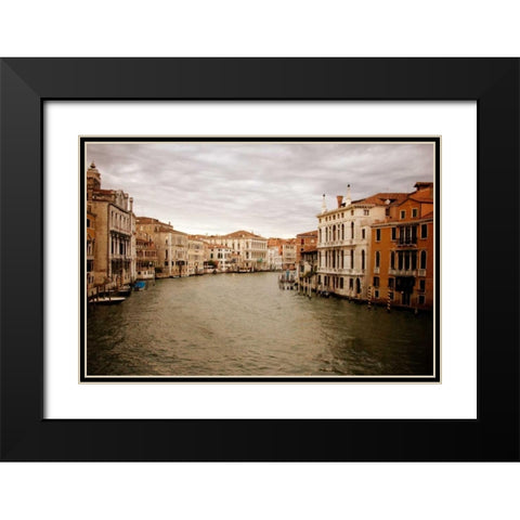 Venetian Canals II Black Modern Wood Framed Art Print with Double Matting by Navas, Emily