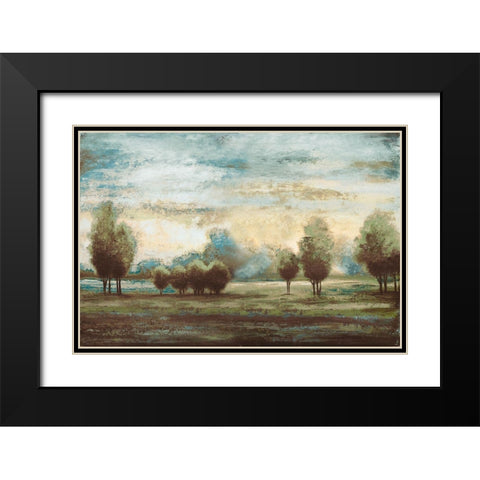 Return to the Blue Open Glow ! Black Modern Wood Framed Art Print with Double Matting by Marcon, Michael