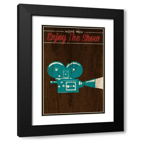 Enjoy the Show-Camera Black Modern Wood Framed Art Print with Double Matting by SD Graphics Studio