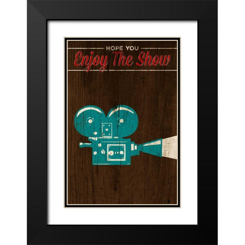 Enjoy the Show-Camera Black Modern Wood Framed Art Print with Double Matting by SD Graphics Studio