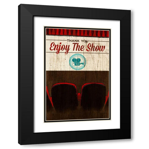 Enjoy the Show-Theater Black Modern Wood Framed Art Print with Double Matting by SD Graphics Studio