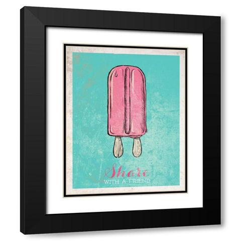 Share with a Friend Black Modern Wood Framed Art Print with Double Matting by SD Graphics Studio