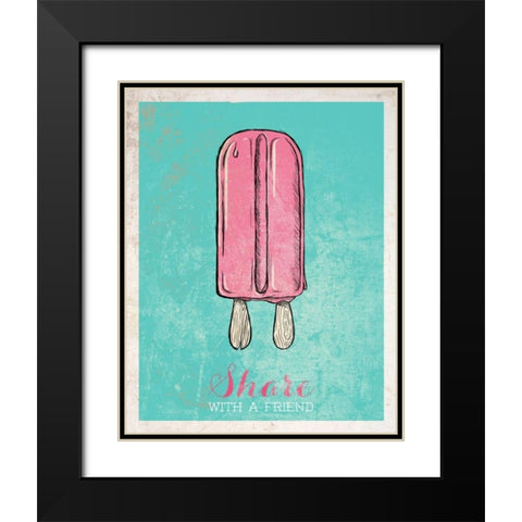 Share with a Friend Black Modern Wood Framed Art Print with Double Matting by SD Graphics Studio