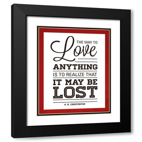 To Love II Black Modern Wood Framed Art Print with Double Matting by Marie, Addie