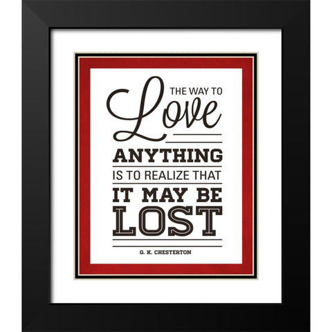 To Love II Black Modern Wood Framed Art Print with Double Matting by Marie, Addie