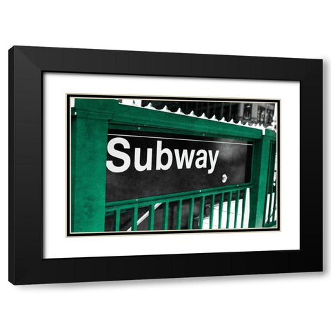 Subway Black Modern Wood Framed Art Print with Double Matting by Bryant, Susan