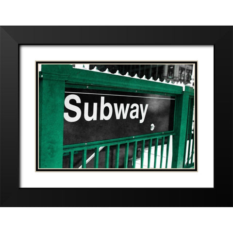 Subway Black Modern Wood Framed Art Print with Double Matting by Bryant, Susan