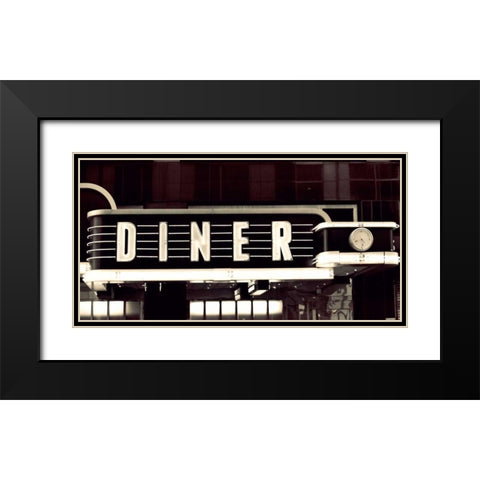 Diner Black Modern Wood Framed Art Print with Double Matting by Bryant, Susan