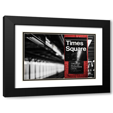 Times Square Black Modern Wood Framed Art Print with Double Matting by Bryant, Susan