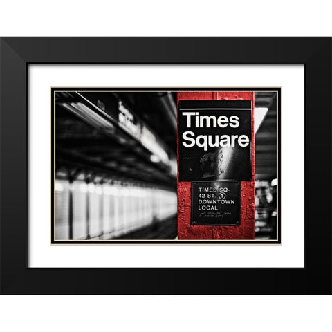 Times Square Black Modern Wood Framed Art Print with Double Matting by Bryant, Susan