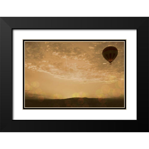 Sunset Mara Balloon Black Modern Wood Framed Art Print with Double Matting by Bryant, Susan