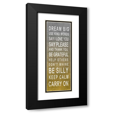 Dream Big Black Modern Wood Framed Art Print with Double Matting by SD Graphics Studio