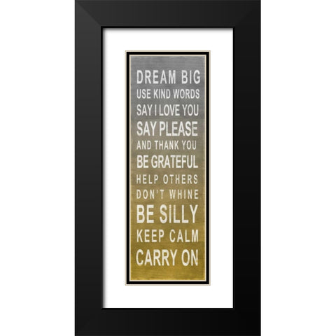 Dream Big Black Modern Wood Framed Art Print with Double Matting by SD Graphics Studio