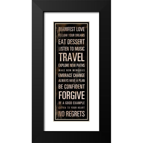 Manifest Love Black Modern Wood Framed Art Print with Double Matting by SD Graphics Studio