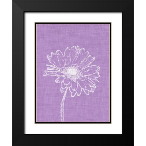 Purple Daisies I Black Modern Wood Framed Art Print with Double Matting by Peck, Gail