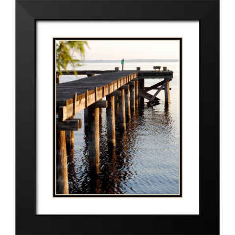 Waterside Beauty II Black Modern Wood Framed Art Print with Double Matting by Peck, Gail