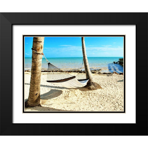 Under the Palms (24x18) Black Modern Wood Framed Art Print with Double Matting by Peck, Gail