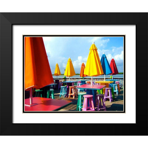 Coast Cafe Black Modern Wood Framed Art Print with Double Matting by Peck, Gail
