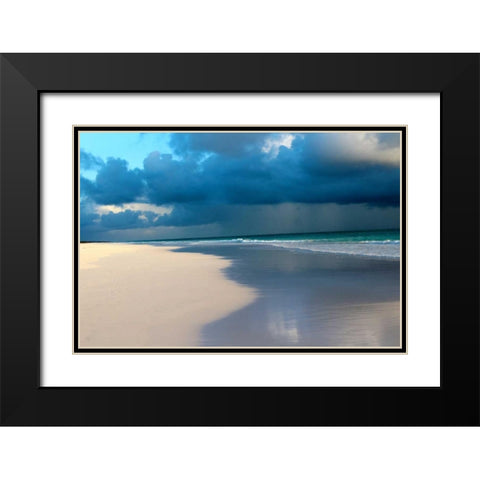 Blue Sky Beach II Black Modern Wood Framed Art Print with Double Matting by Rodriguez, Jairo